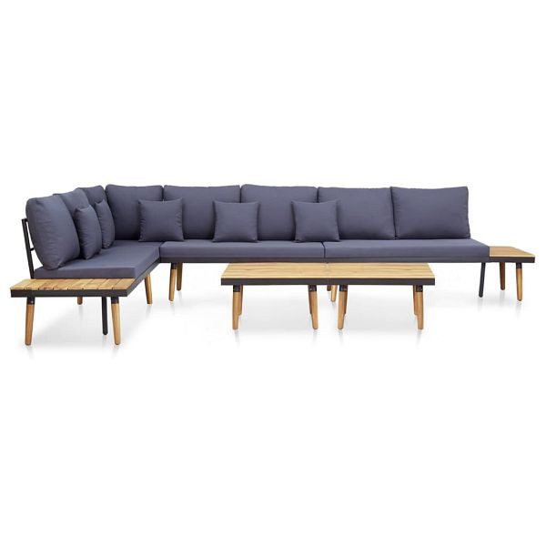vidaXL 7-teilig Garten-Lounge-Set mit Kissen Massivholz Akazie Braun, 46483