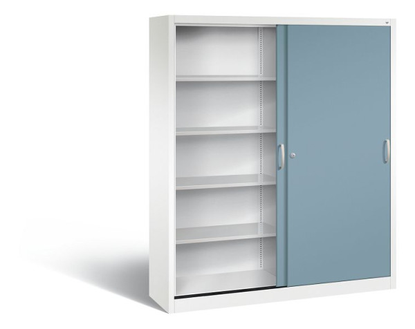 C+P Schiebetürenschrank Acurado-2000, H1950xB1600xT400 mm, Weiß/Horizontblau, 2140-00 S10246