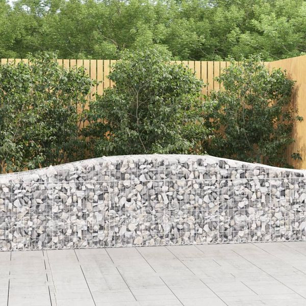 vidaXL Gabionen mit Hochbogen 10 Stück 400x50x60/80cm Verzinktes Eisen, 3145938