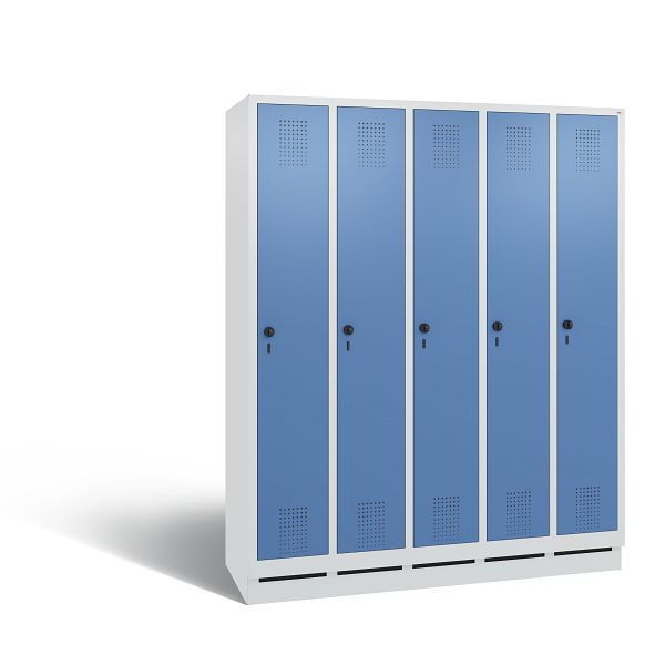 C+P Spind Evolo, 5 Abteile, H1800xB1480xT500 mm, Lichtgrau/Fernblau, 48020-50 S10708