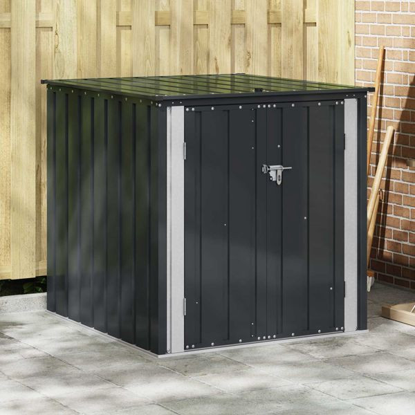 vidaXL Gartenlagerbox Schwarz 101,5 x 107 x 100 cm Stahl, 42011281