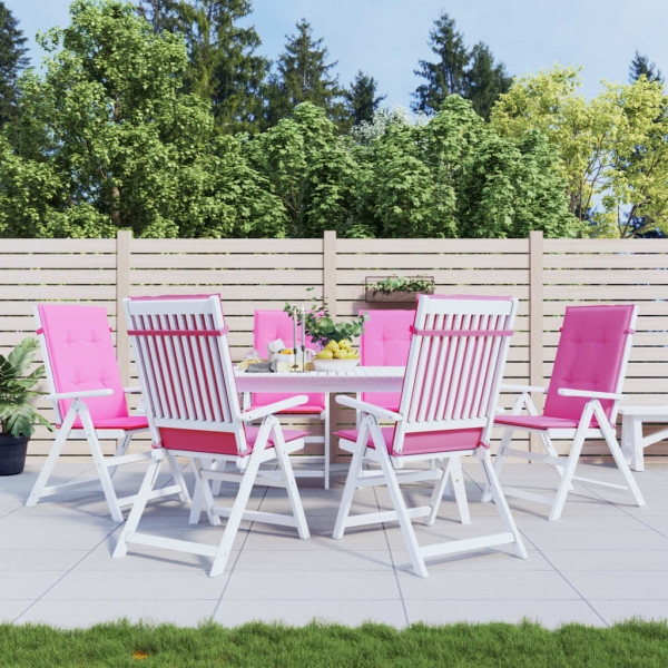 vidaXL Hochlehner-Auflagen 6 Stück Rosa Stoff, Polyester, 361270