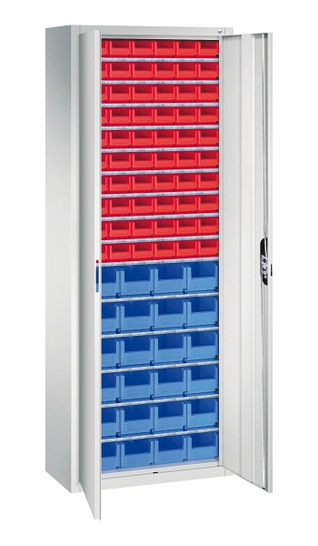 C+P Magazinschrank Serie 13, H1980xB700xT300mm, 7035/7035, Einlegeböden 15, 133113-22 S10140