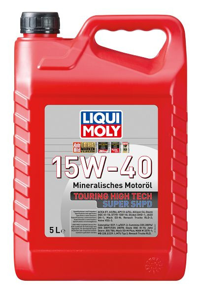 LIQUI MOLY Motoröl Touring High Tech Super SHPD 15W-40, Kanister Kunststoff, VE: 5 Liter, 1084