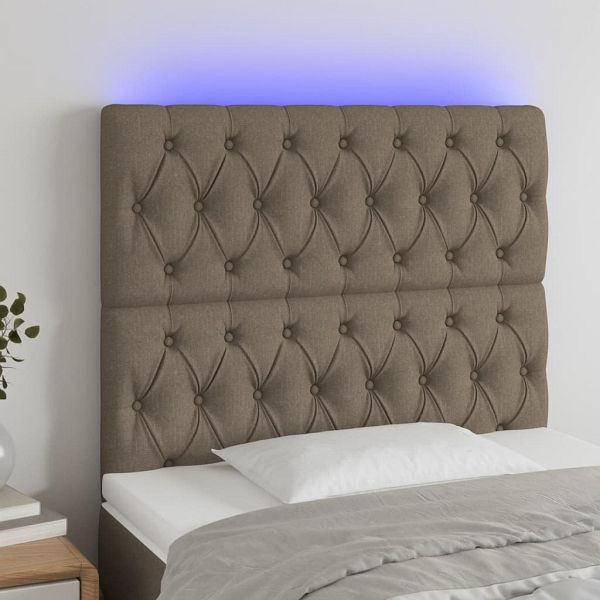 vidaXL LED Kopfteil Taupe 100x7x118/128 cm Stoff, 3122754