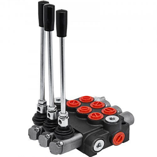 VEVOR 3 Bank Hydraulikventil Handhebelventil, 11GPM Hydraulic Directional Control Valve Adjustable, 14,6 lb Hydraulische Ventil, KZF3ZYY11GPMSZY01V0