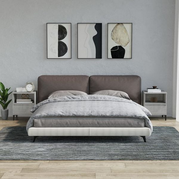 vidaXL Nachttische 2 Stück Betongrau 40x35x50 cm, 821819
