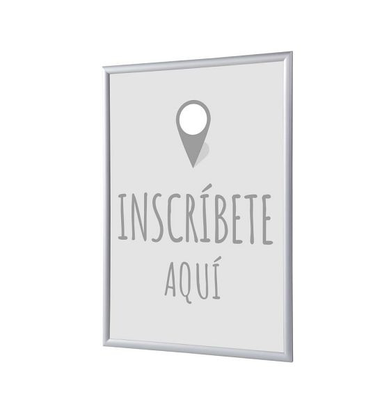 Showdown Displays Klapprahmen A4 Komplettset Hier Anmelden Grau Spanisch, KRA4G25LPPI451