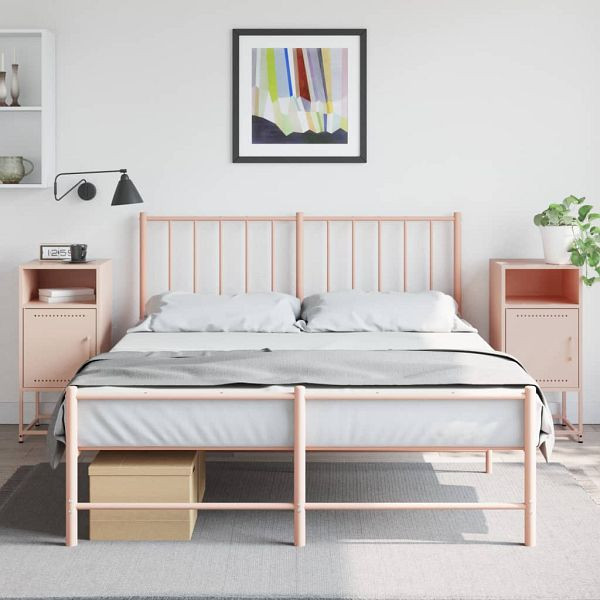 vidaXL Nachttische 2 Stück Rosa 36x39x78 cm Stahl, 846569