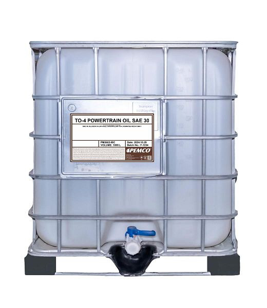 PEMCO Getriebehydraulik-Mineralöl 2602 TO-4 Powertrain Oil SAE 30, VE: 1000 l, PM2602-IBC