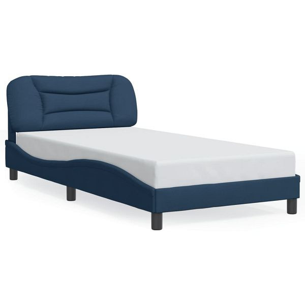 vidaXL Bettgestell mit LED Blau 100x200 cm Stoff, 3213689