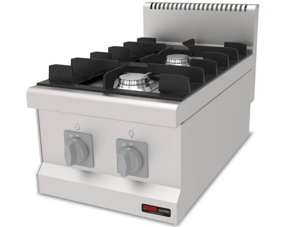 SGS Gastro Gasherd mit 2 Brenner, 2x6.3 kW, Premium Serie 700, AGO470