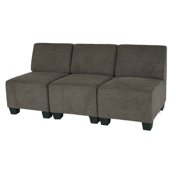 Mendler Modular 3-Sitzer Sofa Couch Lyon, Stoff/Textil, braun, ohne Armlehnen, 3x75615