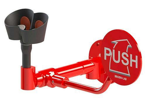 B-SAFETY Augendusche mit 2 Brauseköpfen 45°, rot, Wandmontage, DVGW, 306254