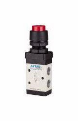 Riegler 3/2-Wegeventil, manuell betätigt, mit Druckknopf, NC, monostabil, für Schalttafeleinbau, 115998