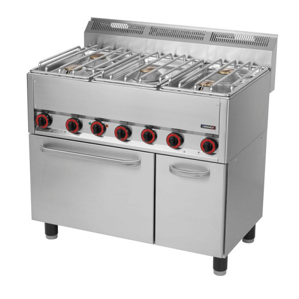 Casselin Gasherd mit 5 Kochstellen und belüftetem Elektrobackofen GN 1/1 99 - Linie 600, C6FOG5FFEV99