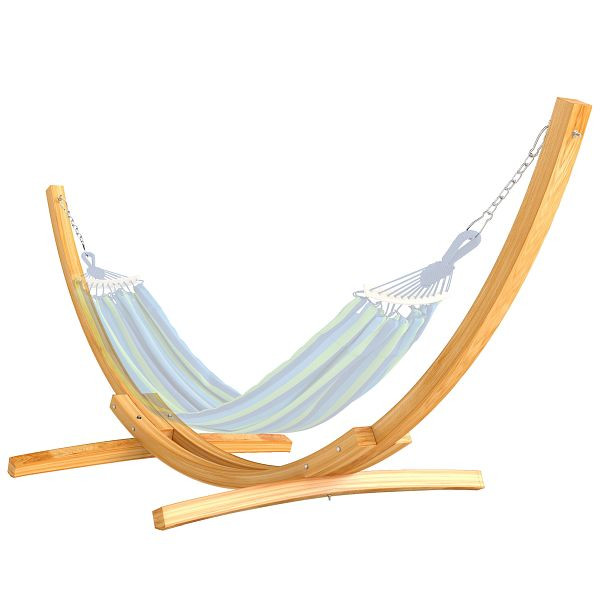 Outsunny Hängemattengestell für Hängematte Hängemattenständer mit Sicherheitsschnalle, Kette, Garten Strand Kiefer 325 x 120 x 118 cm bis 120 kg, 84A-157