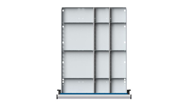 Ulmia Schubladeneinteilungsmaterial, Serie VC, WW + KS, 1/2-1/4 Teilung für Schublade, 138 mm, 902.015, 4014641061760