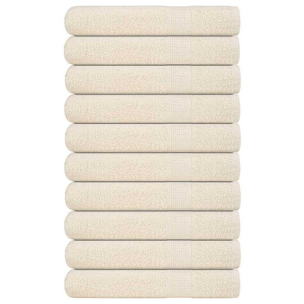 vidaXL Saunatücher 10 Stk. Creme 80x200 cm 360 g/m² 100% Baumwolle, 137009