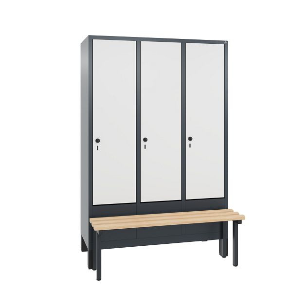 C+P Spind Evolo, 3 Abteile, H1850xB1200xT815 mm, Anthrazit/HPL Weiß, 48030-32 S10383