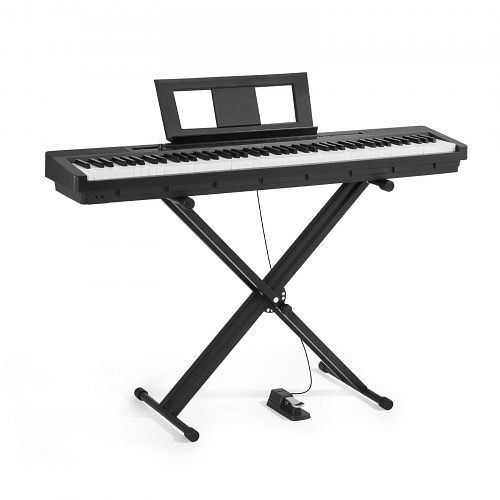VEVOR Digitalpiano, 88 vollgewichtete Tasten, E-Piano mit X-Ständer, Sustain-Pedal, Aufnahme, 280 Töne, kabellos, Schwarz, QPZBZSZCGQ88DTDH4001V2