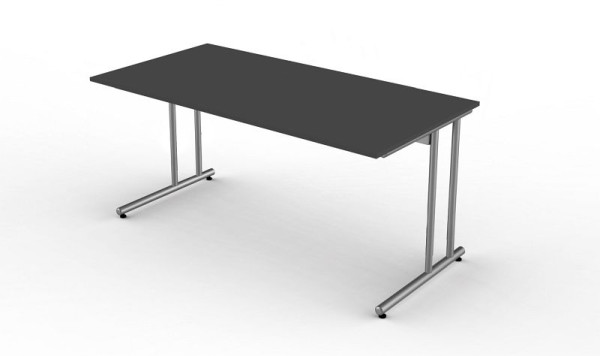 Kerkmann Schreibtisch mit C-Fuß-Gestell, Start Up, B 1600 mm x T 800 mm x H 750 mm, Farbe: Anthrazit, 11435013
