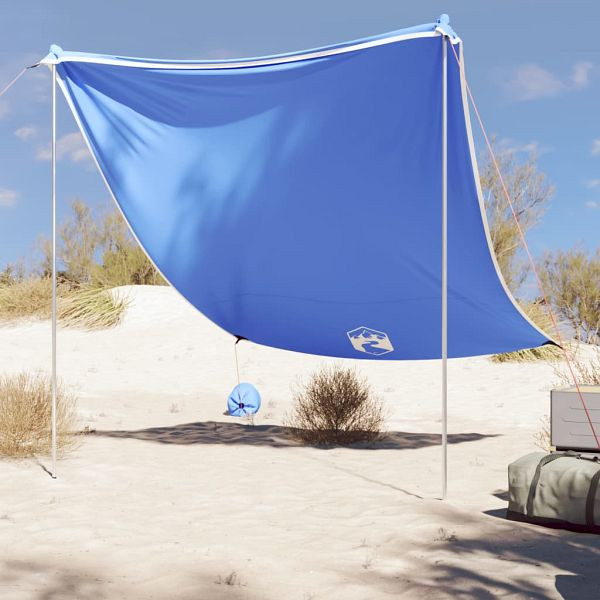 vidaXL Strand-Schattenzelt mit Sandsäcken Blau 214x236 cm, 4008641