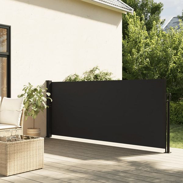 vidaXL Seitenmarkise Ausziehbar Schwarz 140x600 cm, 4004504
