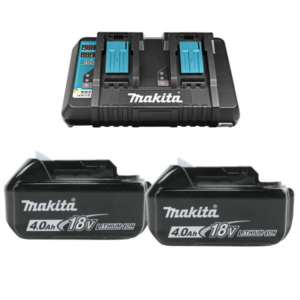 Makita Power Source Kit Li 40 V 2,5 Ah inkl. Schnellladegerät & 2 Akkus im Karton, 191L76-1