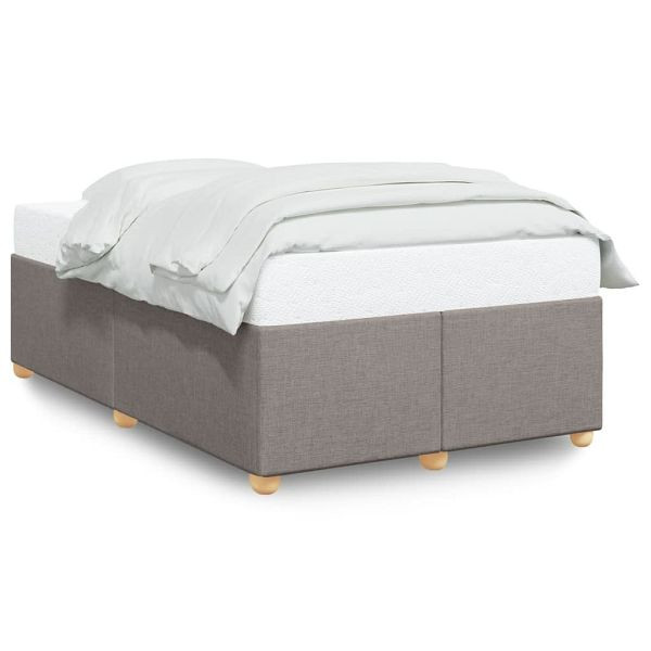 vidaXL Bettgestell Taupe 120x200 cm Stoff, Material: Stoff (100 % Polyester), Sperrholz, Holzwerkstoff, massives Kiefernholz, 3284726