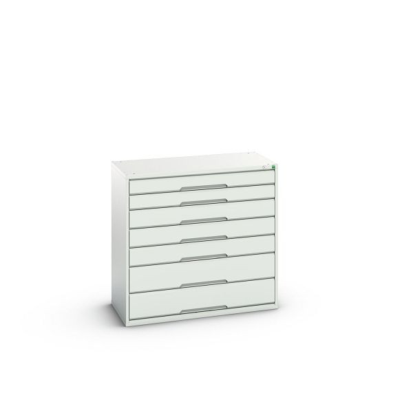 bott verso Schubladenschrank, mit 7 Schubladen, BxTxH: 1050 x 550 x 1000 mm, Lichtgrau / Lichtgrau, 16925249.16