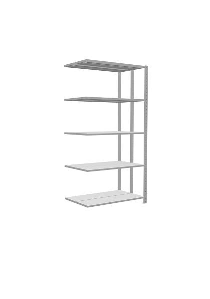 Schulte Anbauregal, Steck-Doppelregal MULTIplus250, 2000 x 1000 x (2x300) mm, 2x5 Fachböden, Kreuzstrebe, RAL 7035 lichtgrau, 32135-A