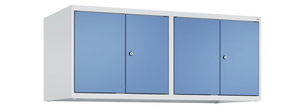 C+P Schrankaufsatz Classic PLUS, C Aufsatzschrank Classic PLUS, 4 Abteile, 500x1200x500mm, 7035/5023, Zylinderschlösser, 080092-40 S10020