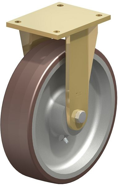 Blickle BS-GB 302K Stahlgeschweißte Schwerlast-Bockrolle, Blickle Besthane®, Braun, 742642