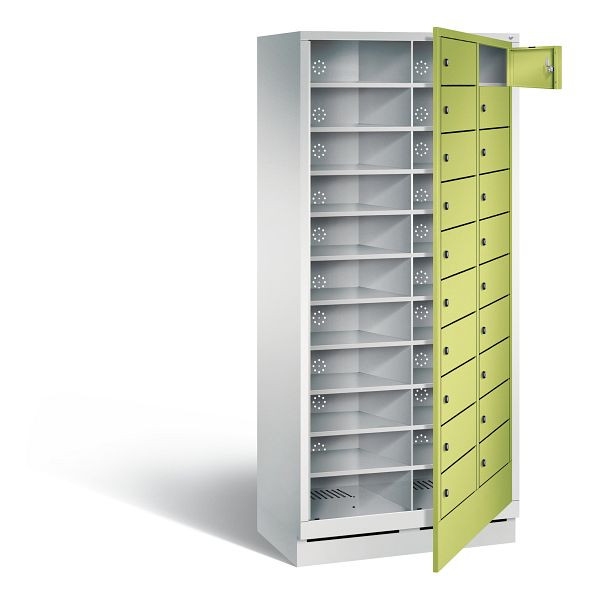 C+P Wäsche-Ausgabeschrank Evolo, H1800xB810xT500mm, Farbe: Lichtgrau / Viridingrün, 48160-210 S10110