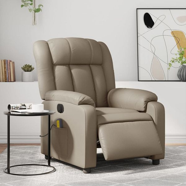vidaXL Massagesessel Elektrisch Cappuccino-Braun Kunstleder, 3205263