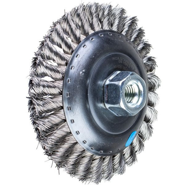 Pferd Kegelbürste mit Gewinde, gezopft POS KBG 12515/M14 INOX 0,35, 43317003