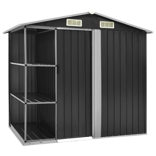 vidaXL Gartenhaus mit Regal Anthrazit 205x130x183 cm Eisen, 47106