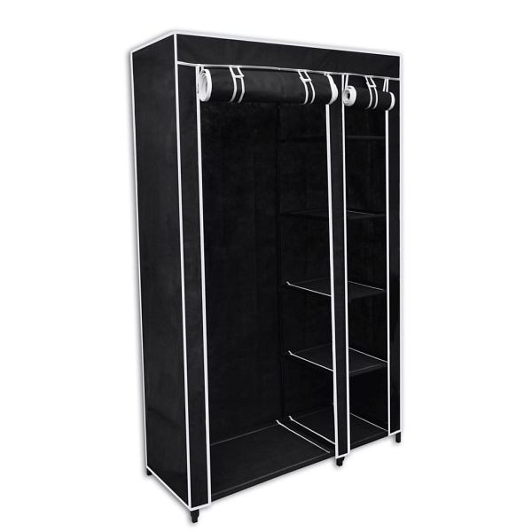 vidaXL Faltbarer Stoffschrank Schwarz 110 x 45 x 175 cm, 60719