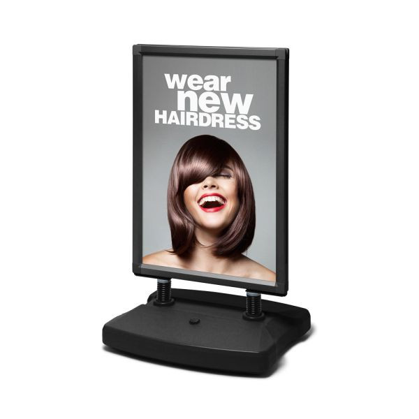 Showdown Displays Windtalker City (Schwarz), Kundenstopper A1 wetterfest, WTRA1BLK