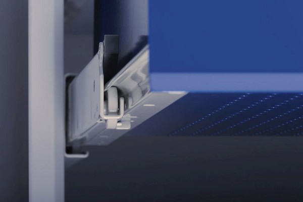 KLW Schublade 100 mm Fronthöhe - VU mit Schlitzleistenrahmen, mit Lochboden und Führungsschienen, SMB, SMB-100U-SLG