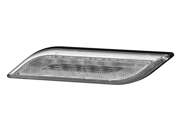 HELLA Positionsleuchte - Shapeline Style - LED - 24/12V - schlank - Anbau/geklebt - glasklar - LED-Lichtfarbe: weiß - AMP - vorne links, 2PF 013 326-091