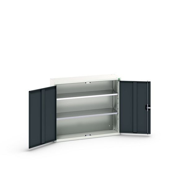 bott verso Flügeltürschrank, mit 2 Fachböden, BxTxH: 1050 x 350 x 900 mm, Lichtgrau / Anthrazitgrau, 16926211.19