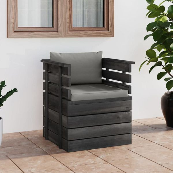 vidaXL Gartensessel mit Kissen Kiefernholz, 3061720, 8720286256442