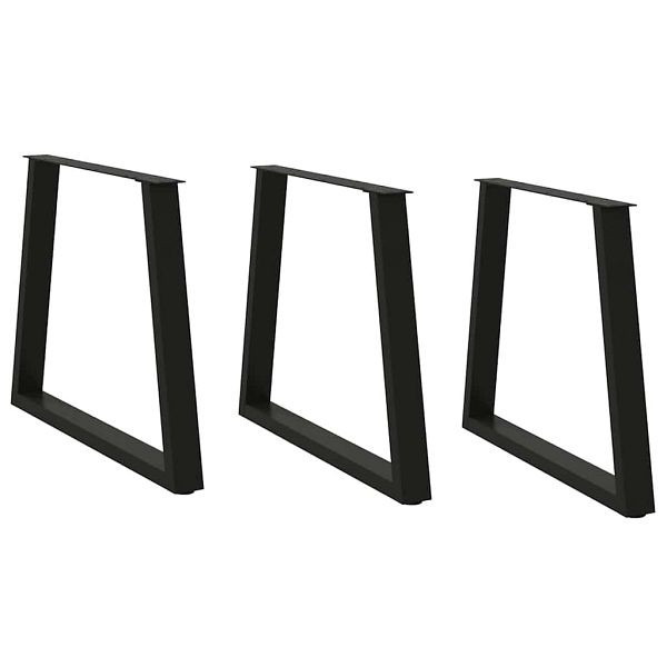 vidaXL Esstisch Beine V-Form 3 Stück Schwarz 80x(72-73,3) cm Stahl, 4012588