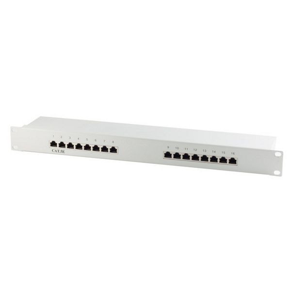 S-Conn cat 5e 19" 1HE-Patchpanel, 16 Port, 75061