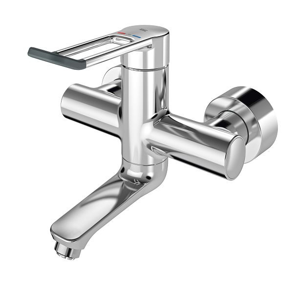 KWC Thermostat-Wandbatterie, F4, Einhebelmischer, Schwenkauslauf, 200 mm, Hebel 148 mm, 2030066753