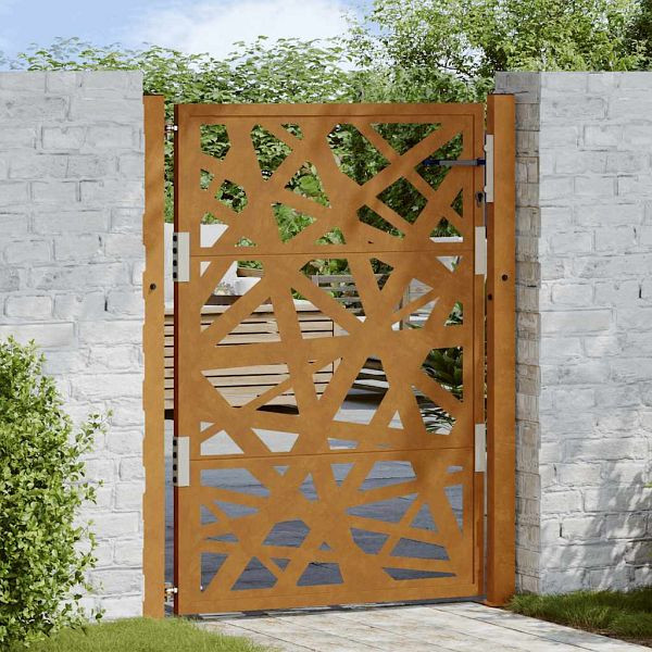 vidaXL Gartentor 105x130 cm Wetterfester Stahl Lichtdesign, 4100955