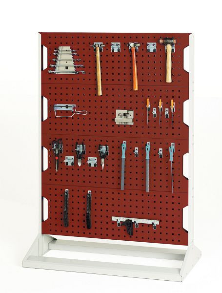 bott perfo Rack mit 60 Teilen 8 Platten, 30 Haken, 20 Klemmen, 10 Halter BxTxH: 1000 x 550 x 1450 mm, RAL 3004, 16917201.24V