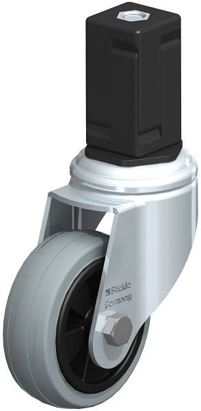 Blickle LKRA-VPA 80G-11-EV17 Apparate-Lenkrolle mit Expander, Vollgummi, Grau, 848099